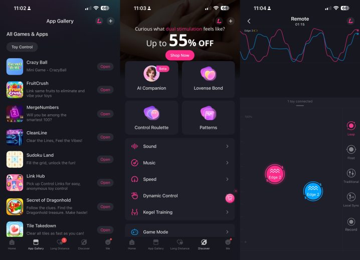 edge 2 lovense remote screenshots